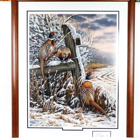 Rosemary Millette Artist Proof Forgotten Fenceline Pheasants Ebth