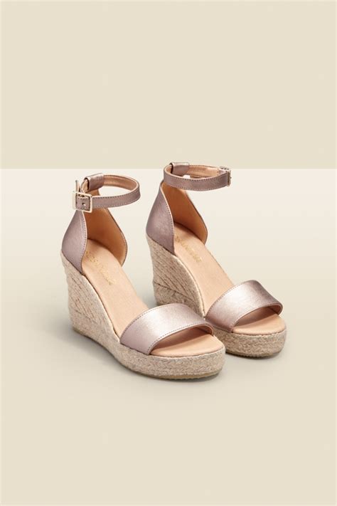 Harlow Champagne Gold Strappy Wedge Espadrille