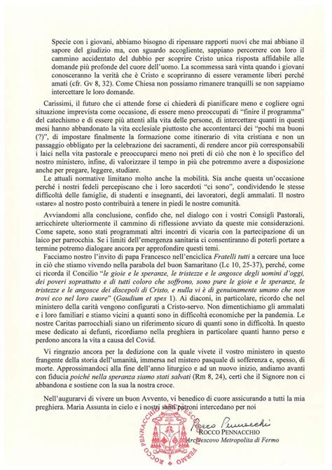 Lettera Dellarcivescovo Ai Presbiteri E Diaconi Santa Maria Apparente