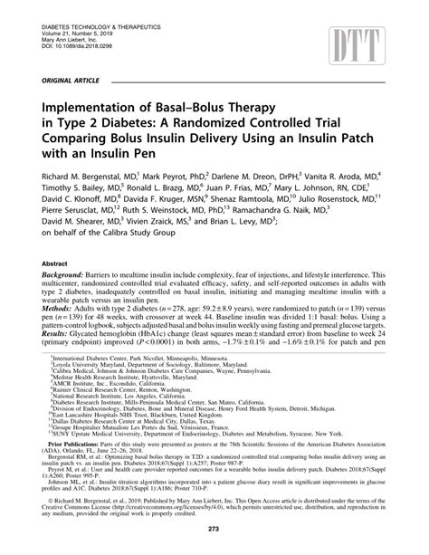 (PDF) Implementation of Basal–Bolus Therapy in Type 2 Diabetes: A Randomized Controlled Trial ...