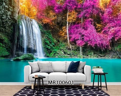 Jual Photowall Mural Dinding D Motif Pemandangan Air Terjun Alami Di