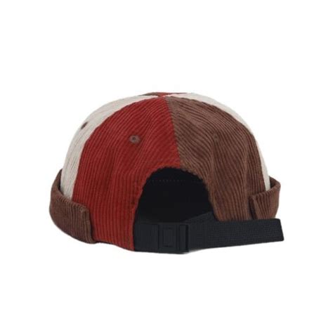 Unisex Corduroy Docker Cap Rolled Cuff Beanie Hip Hop Hat Brimless