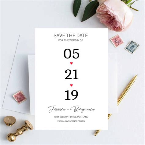 Minimal Save The Date Templates | Do It Yourself Printables