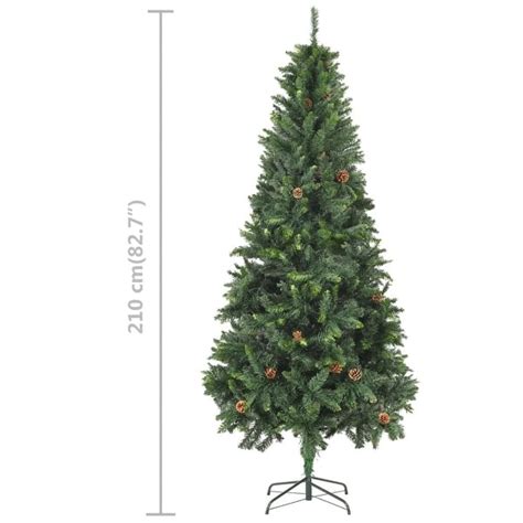 Vidaxl Artificial Christmas Tree With Ledsandball Setandpine Cones 82 7