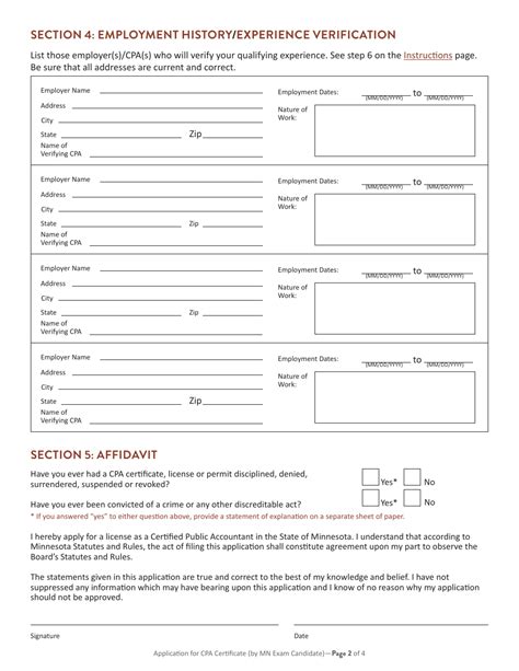 Minnesota Application For CPA Certificate License By Minnesota Exam