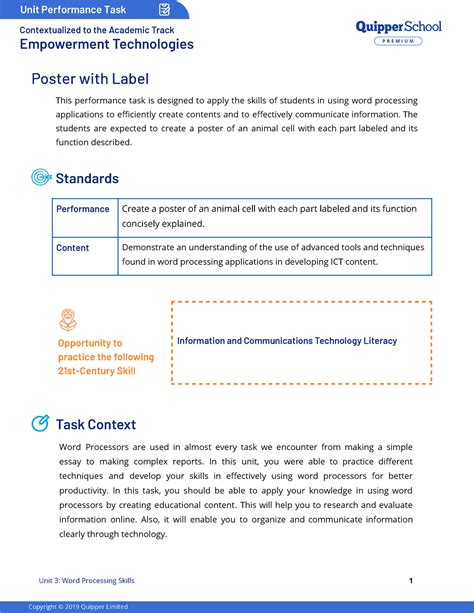 Unit Performance Task Empowerment Technologies Poster With Label