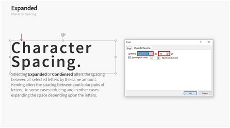 character spacing warnaslidescom