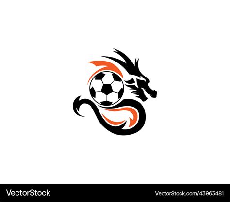 Creative football and soccer team dragon ball logo