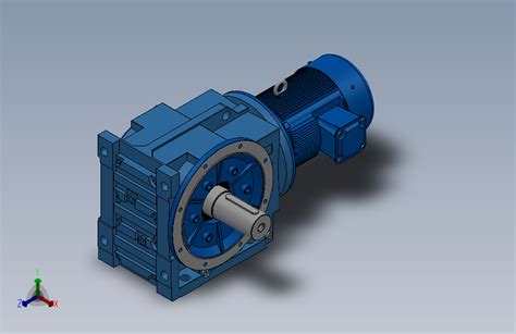 Kf127法兰轴伸式安装螺旋锥齿轮减速机 Kf127 Yv11 4p 8943 M1 0° A 723solidworks 2020