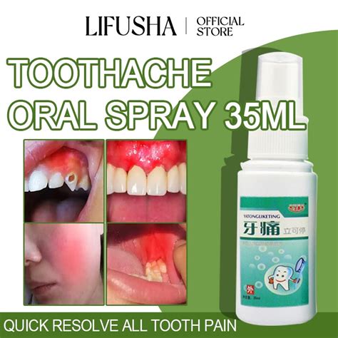 Toothache Oral Spray Relieves Periodontitis Tooth Decay Pains Toothache Quick Pain Relief 35ml