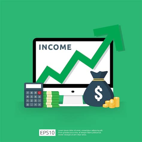 Premium Vector Salary Rate Increase Finance Income Performance Of