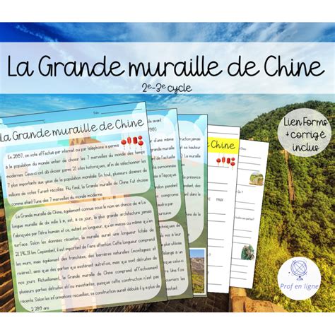 Grande Muraille De Chine Compréhension Lecture