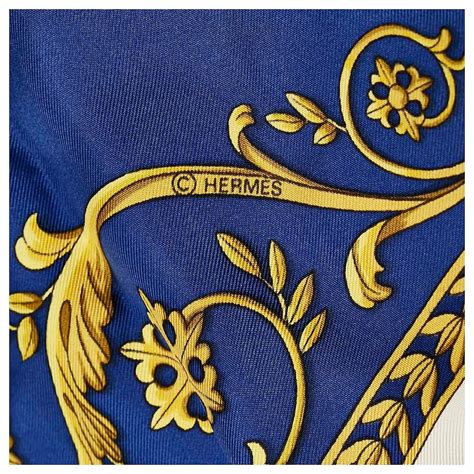 Hermès Carré La Promenade de Longchamps Foulard en soie Bleu ref 785557