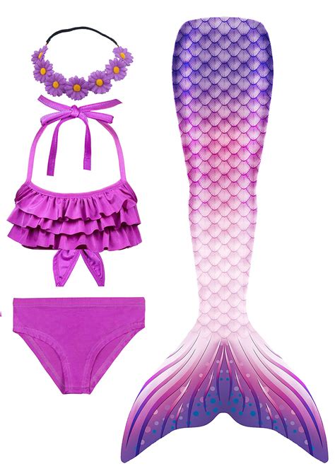 Buy Girl S Mermaid Tail Swimsuit For Swimming Bikini Set Sea Maid