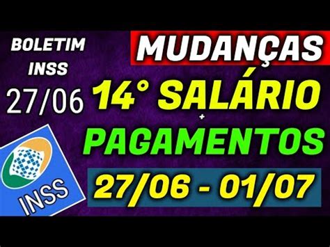 OFICIAL 14 º SALÁRIO INSS PAGAMENTOS LIBERADOS 27 06 01 07 YouTube