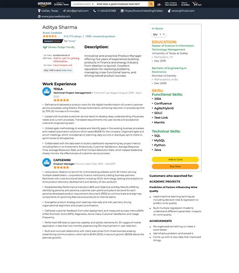 Amazon Resume Template