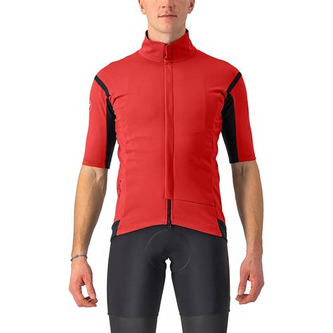 Castelli Gabba Ros Jacket Pompeian Red Black Reflex Bike