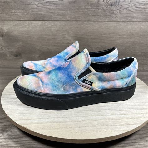 Vans Classic Slip On Platform Velvet Tie Dye Black Wo… - Gem
