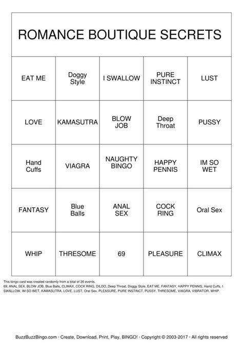 Adult Bingo Cards To Download Print And Customize