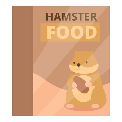 Cute Hamster Holding Seed On Hamster Food Packaging Illustration