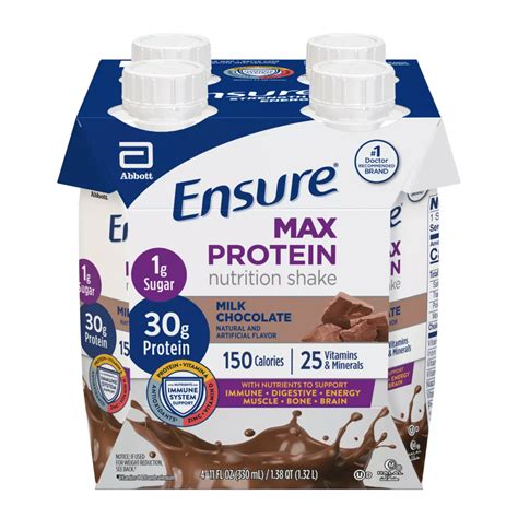 Ensure Max Protein Nutrition Shake Milk Chocolate 4 Pk Shop Diet And Fitness At H E B