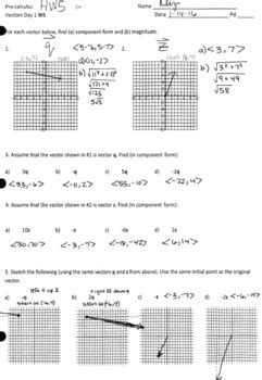 Intro To Vectors Guided Notes And HW Answer Key Included By Derrick