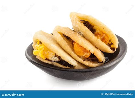 Arepa De Huevo. Traditional Colombian Fried Arepa Filled with Egg and ...