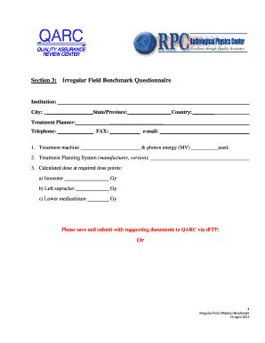 Fillable Online Qarc Irregular Fields Mantle Benchmark Quality