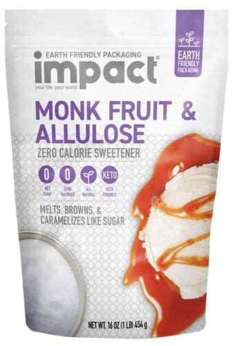 Impact Monk Fruit Allulose Sweetener Crystalized Blend Zero