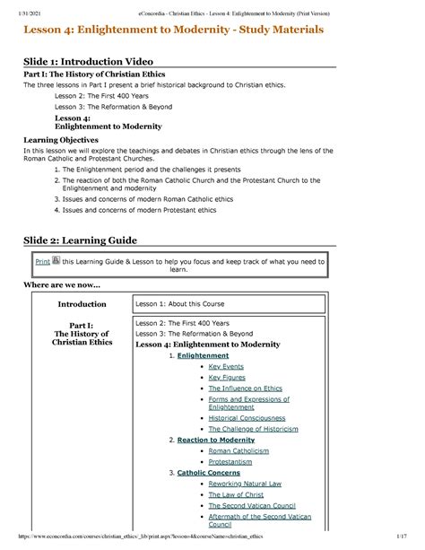 Lesson Introduction To Christian Ethics Lesson Enlightenment