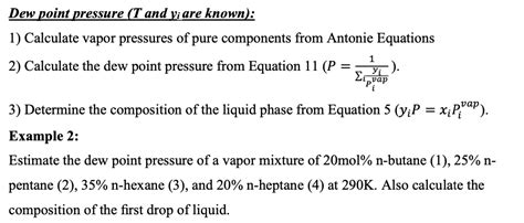 Dew Point Conversion Equation