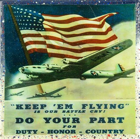 Vintage Patriotic Military Art Air Force Military Keep Em