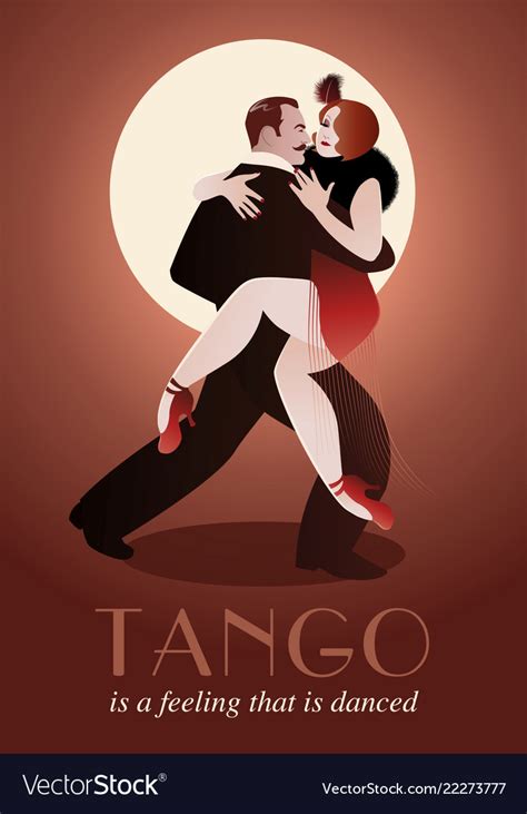 Passionate Couple Dancing Tango 01 Royalty Free Vector Image