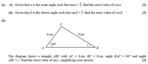 Exam Questions Sine Rule Examsolutions