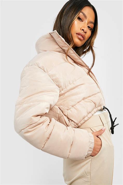 Crop Puffer Jacket Boohoo Uk