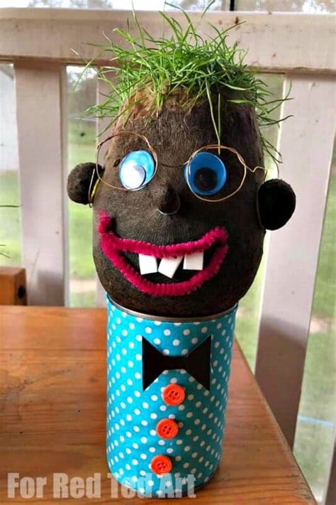 How To Make Grass Heads Red Ted Art Kids Crafts