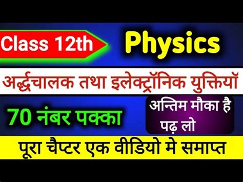 Class 12 Physics One Shot Class 12 Physics Important Questions