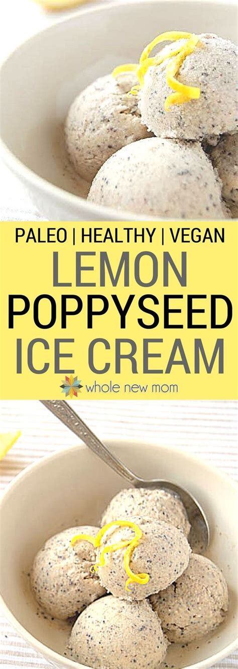 Lemon Poppy Seed Ice Cream Vegan And Dairy Free