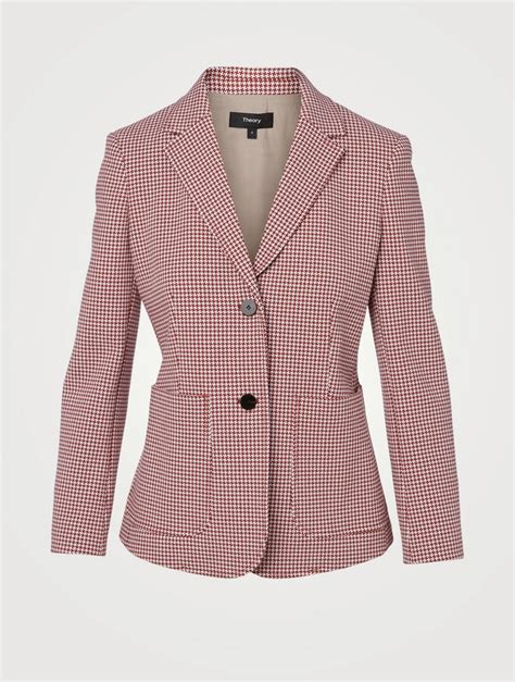 Theory Shrunken Blazer In Houndstooth Print Holt Renfrew