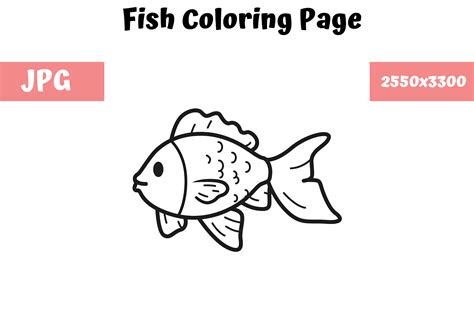 Coloring Book Page for Kids - Fish Graphic by MyBeautifulFiles ...