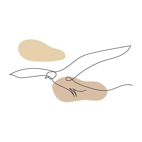 Arte De L Nea De Gaviota Voladora Dibujo De Contorno Arte Minimalista