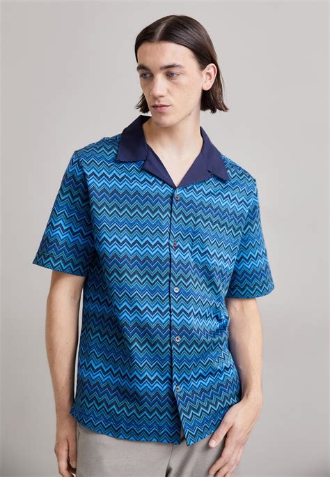 Missoni Short Sleeve Shirt Hemd Navy Blue Mehrfarbig Zalando Ch