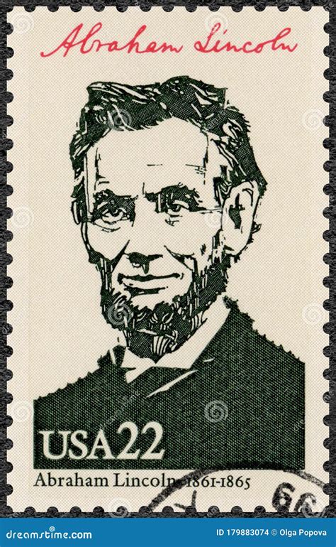 Estados Unidos Muestra El Retrato De Abraham Lincoln