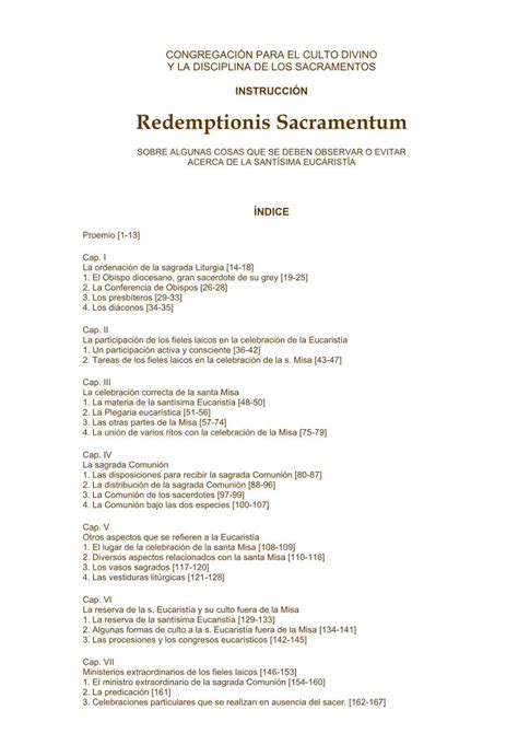 PDF INSTRUCCIÓN Redemptionis Sacramentum Las vestiduras litúrgicas