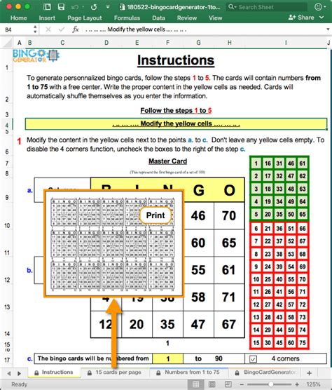 Excel Templates Bingo Card Generator Excel