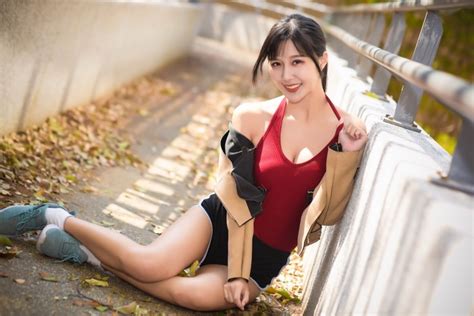 K K K K Asian Brunette Girl Smile Sitting Hands Legs Hd