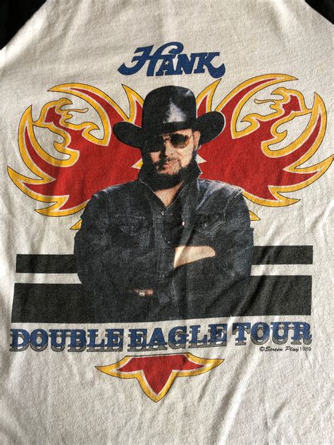 Vintage Hank Williams Jr Double Eagle Raglan Screen Play 1989 Screen