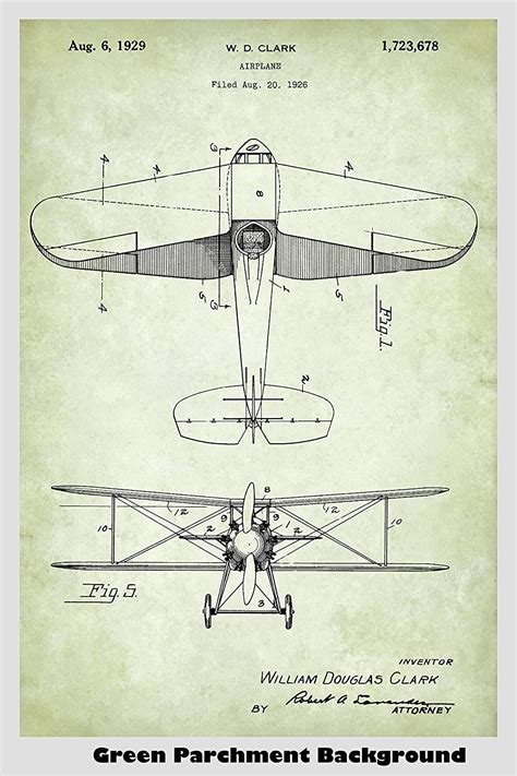 Vintage Airplane Patent Print Art Poster | Patent prints, Patent art ...