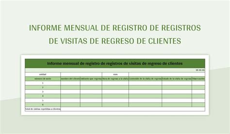 Plantillas Registro De Visita Para Excel Gratis Y Hojas De C Lculo De