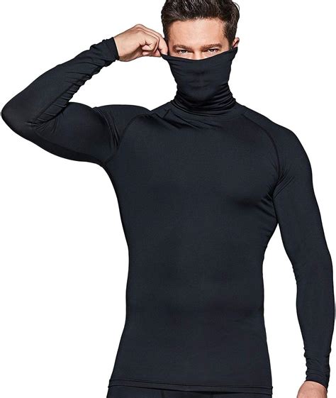 TSLA 1 Or 3 Pack Men S UPF 50 Mock Long Sleeve Compression Shirts